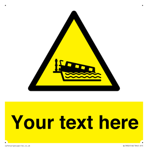 Custom warning grounding narrow boat on lock cill